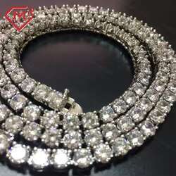 Wholesale Moissanite Necklace 3Mm 4Mm 5Mm Iced Out Sterg Sier Vvs Dia Men Women Moissnaite Tennis Chain