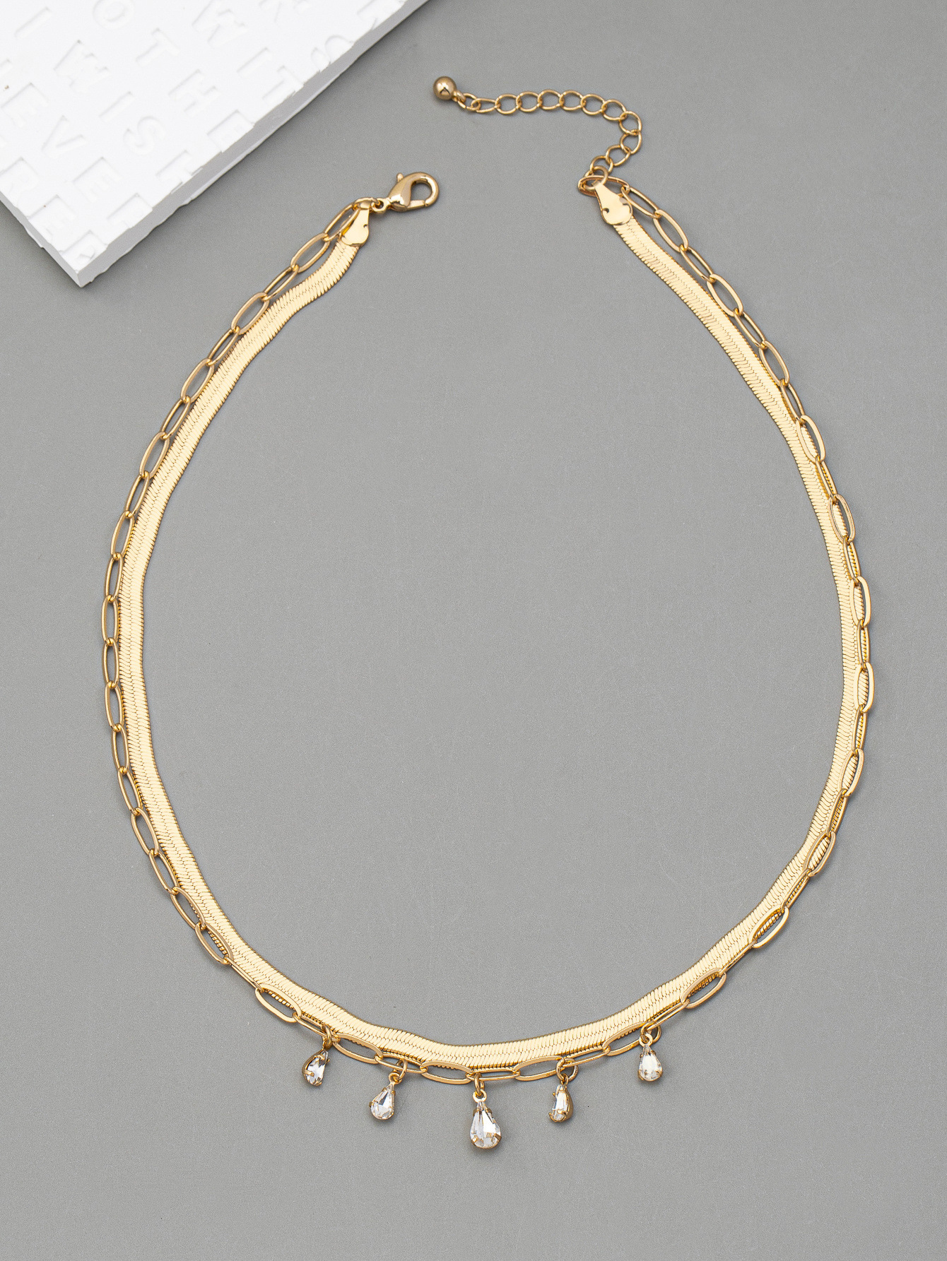 Fashion Fashion Choker Multi-layer Snake Bone Chain With All Senior Sense Diamond Necklace for Women