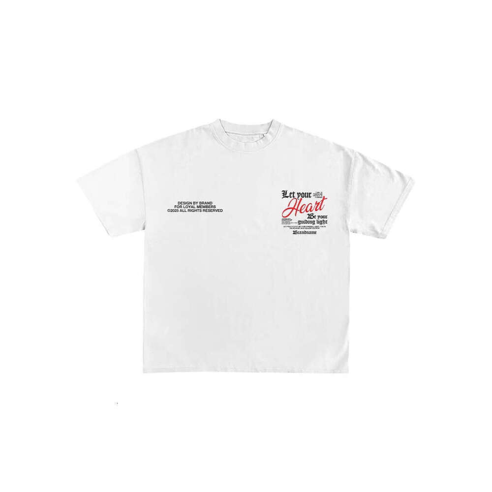 2025 Summer American Printed Pure Cotton T-shirt for Men Women, Loose and Handsome Hip Hop High Street Short Sleeve