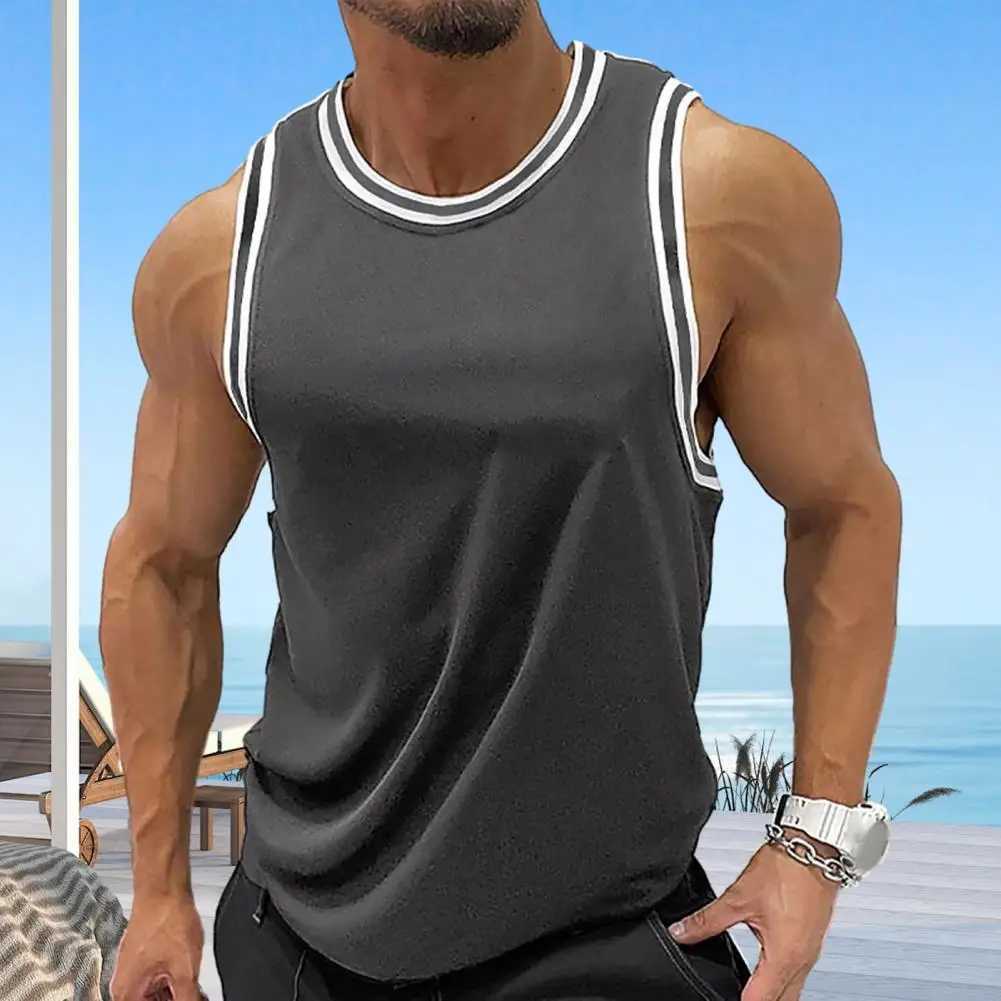 2023 NEW Fitness Sports Tank Tops Men Gyms Workout Sleeveles Shirt Male Summer Loose Undershirt basketball Running men VesT250318