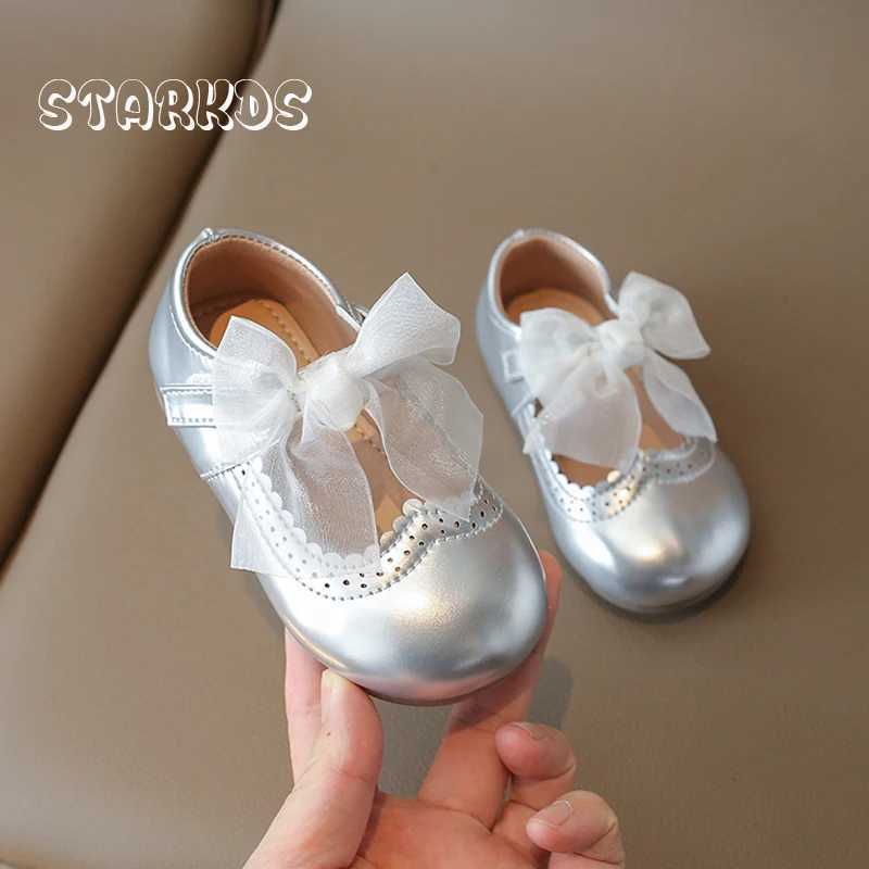 Patent Leather Ballet Flats For Baby Girls Oversize Silk Bowknot Mary Janes Toddler Kids Chic Brogue Shoes In Red Green ColorsT250306