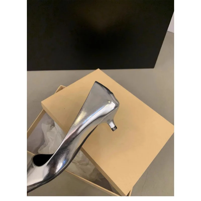 Fashion Women Patent Leather High Heels Lady Pointe Toe Gold Silver Heels Pumps Female Wedding Bridal Shoes Plus Size 35-45 250306