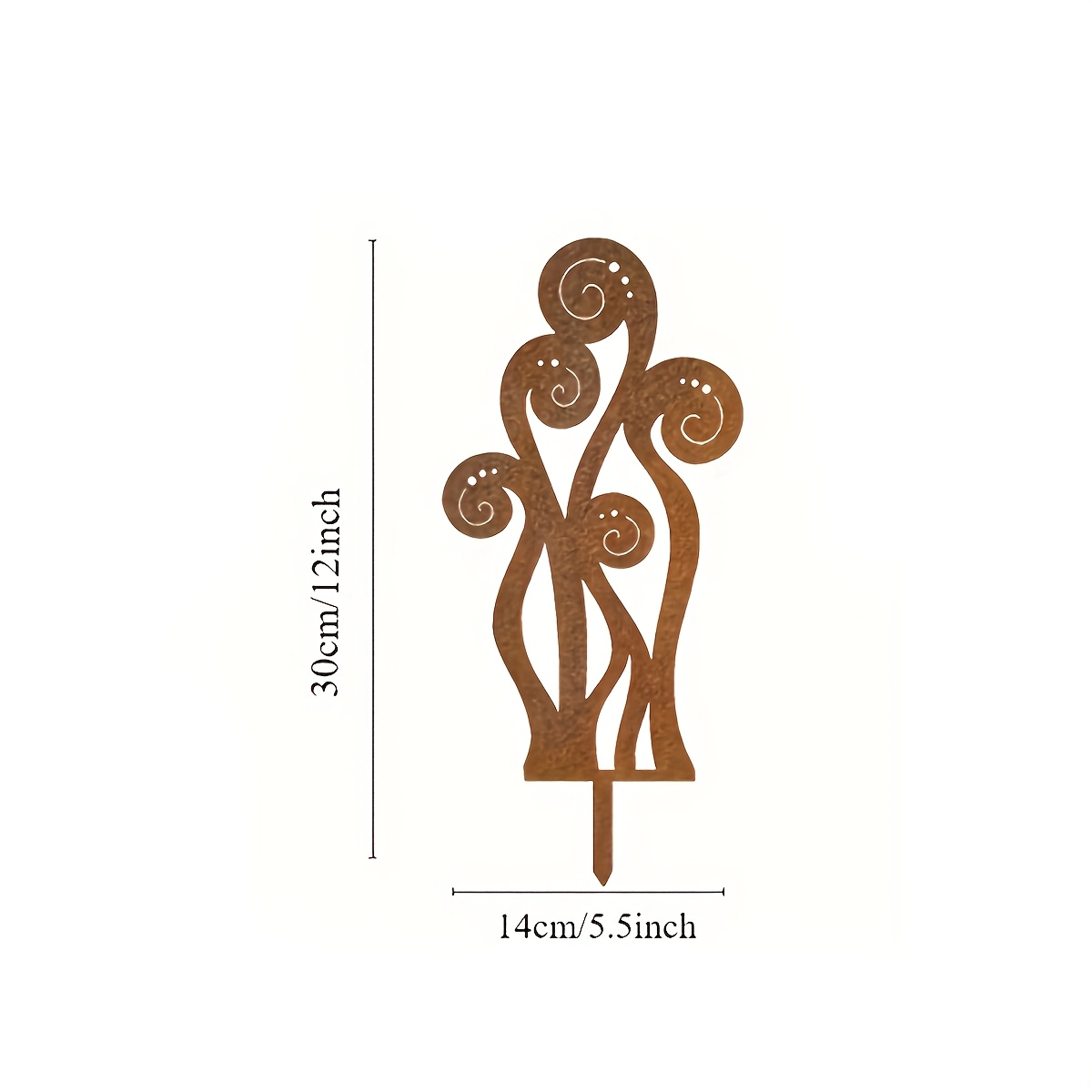 1 Piece Rustic Metal Rusty Fern Ground Stake Rusty Fern Ground Inserts Scene Decor Outdoor Home Decoration