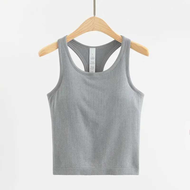 Dupe Yoga Tank Tops Women Fitness Sleeveless Cami Sports Shirts Slim Ribbed Running Gym Crop Vest Built In Bra TopT250318