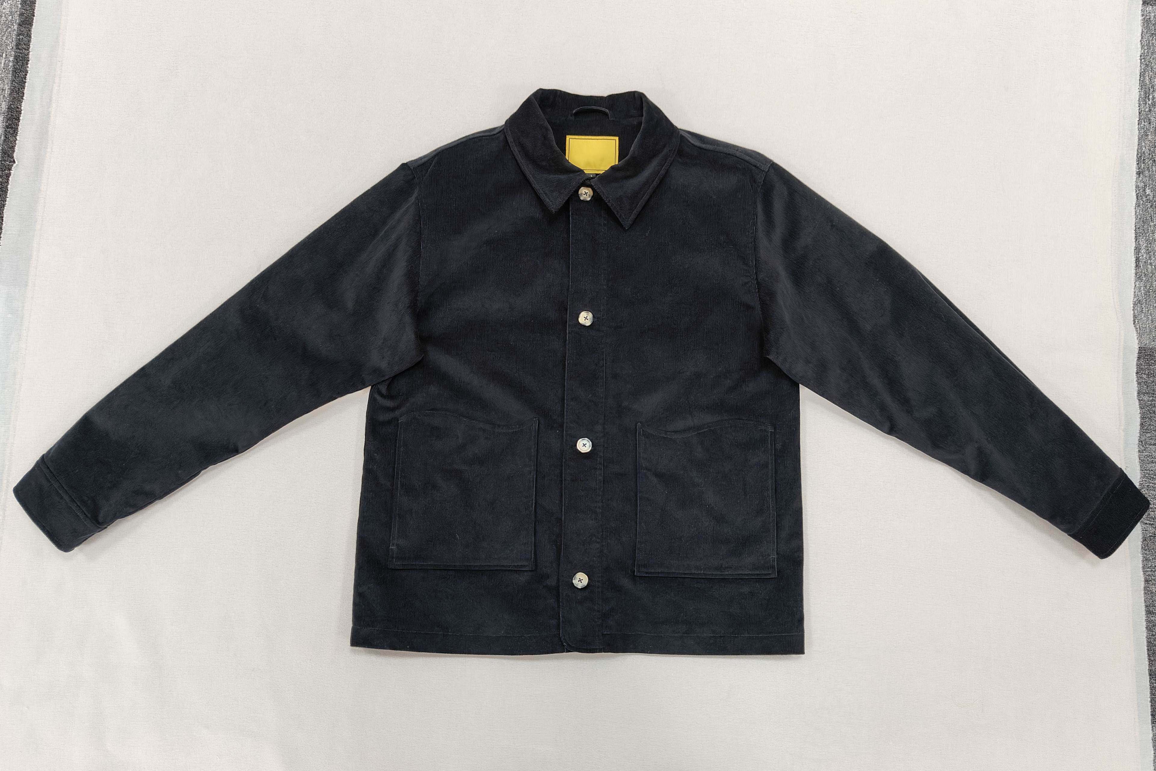 Men's Black Corduroy Jacket Spring Autumn Jacket with Internal drop pocket