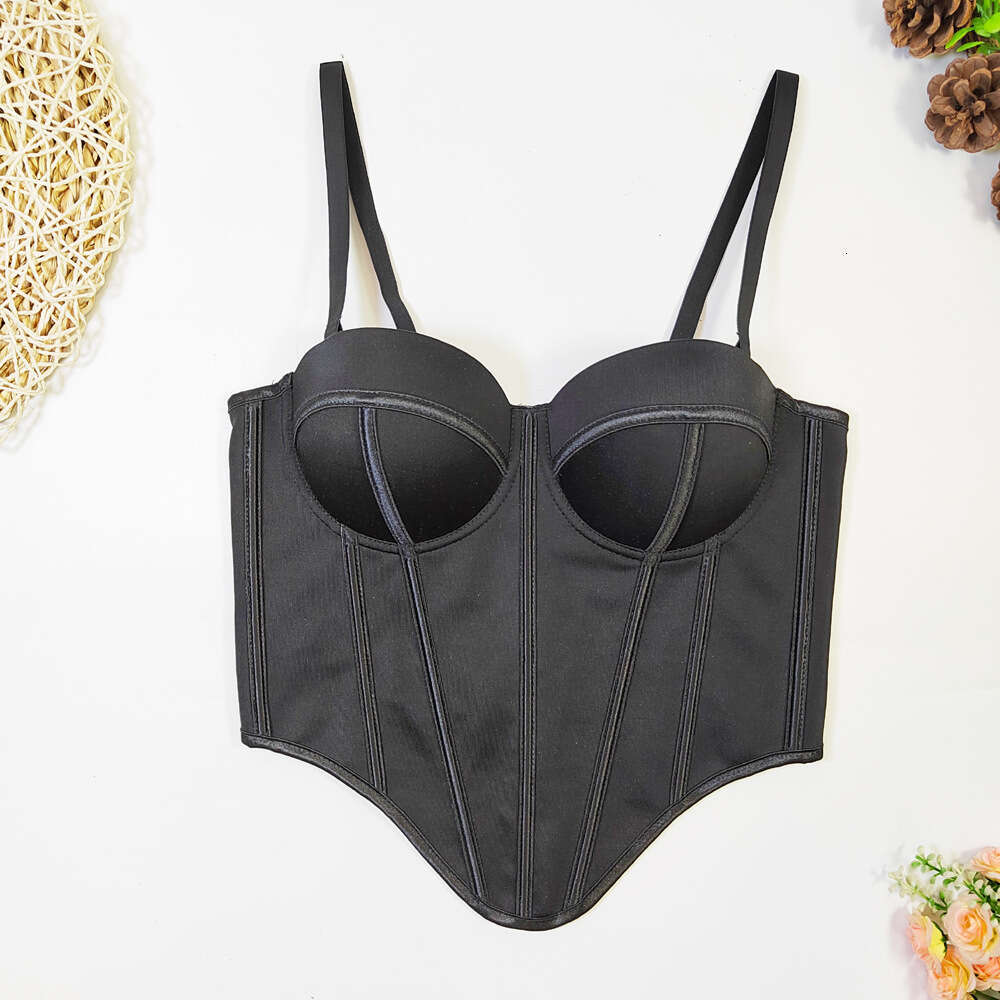 Europe America Spring/Summer Street Explosive Irregular Fishbone Corset, Inner Outer Straps, Women's Waist Strap, Beautiful Back Topless, 2025 Ne