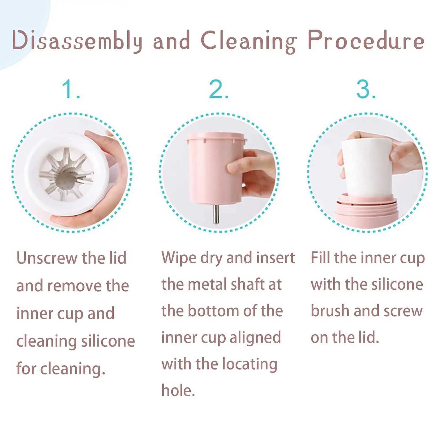 Portable Dog Paw Washer Foot Cleaner Pet paw automatic foot washer foot cup press button dog and cat shower tool M250306