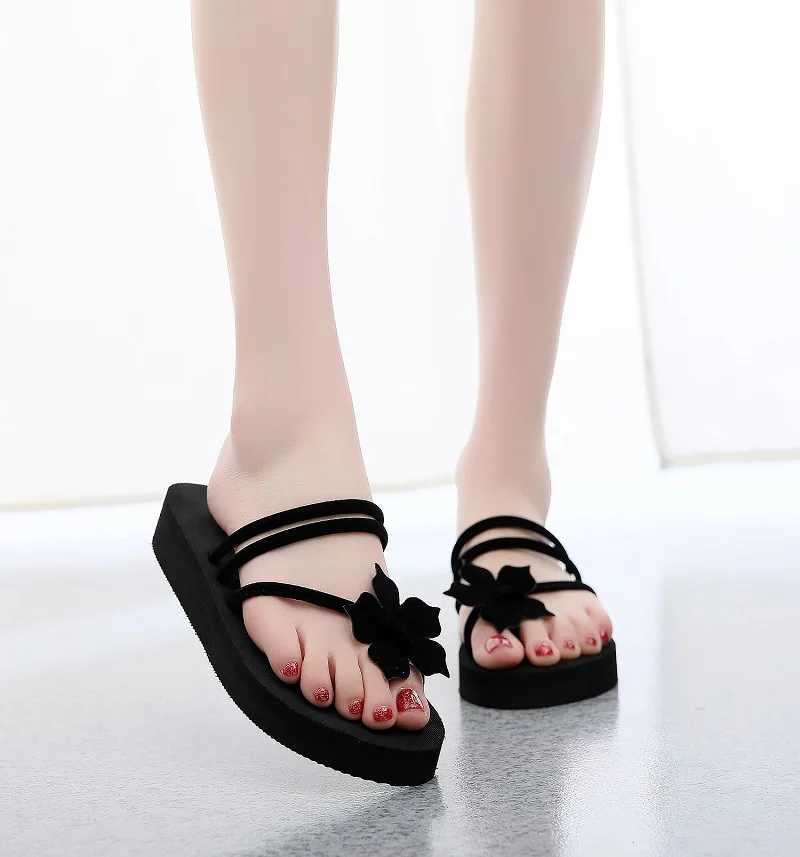 Summer Wen Slippers Outdoor Light Weight Cool Shoes Indoor House Ladies Flat Flip-flop Black N-slip Basic He Sandals Y250306