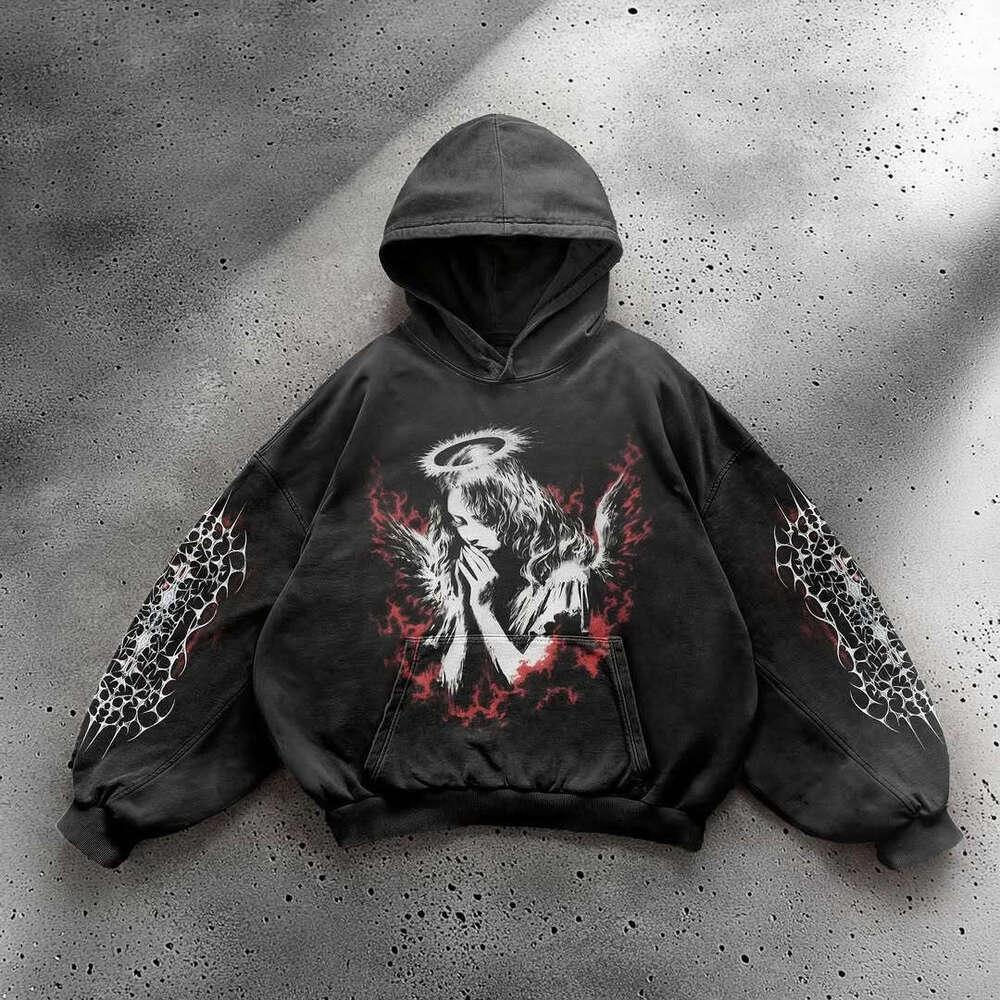 Personalized printed sweatshirt long sleeved pullover hooded jacket street trend y2k gift for man