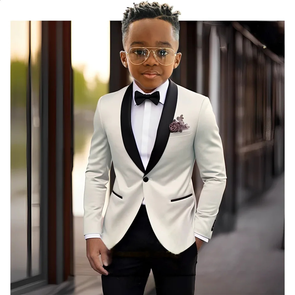 Boys Wedding Tuxedo Kids Suit Custom Jacket Pant 2 Piece Formal Party Clothes Teen Festival Blazer costume enfant 250305