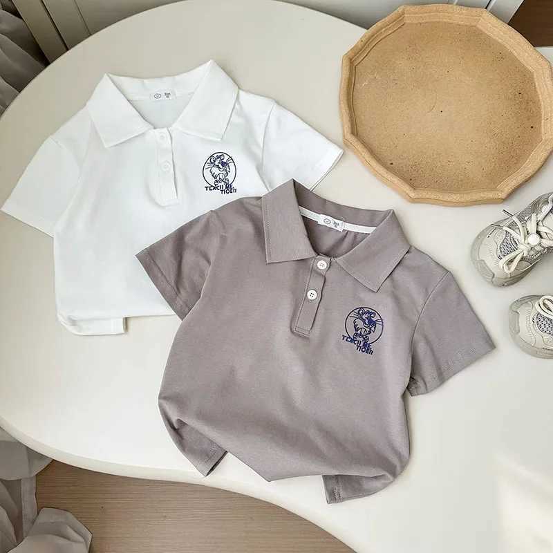 Baby Girls Boys Polo Shirt Kids Short Sleeved White Shirts School Uniform Top Tees 2025 Summer Childrens Casual ClothingT250306