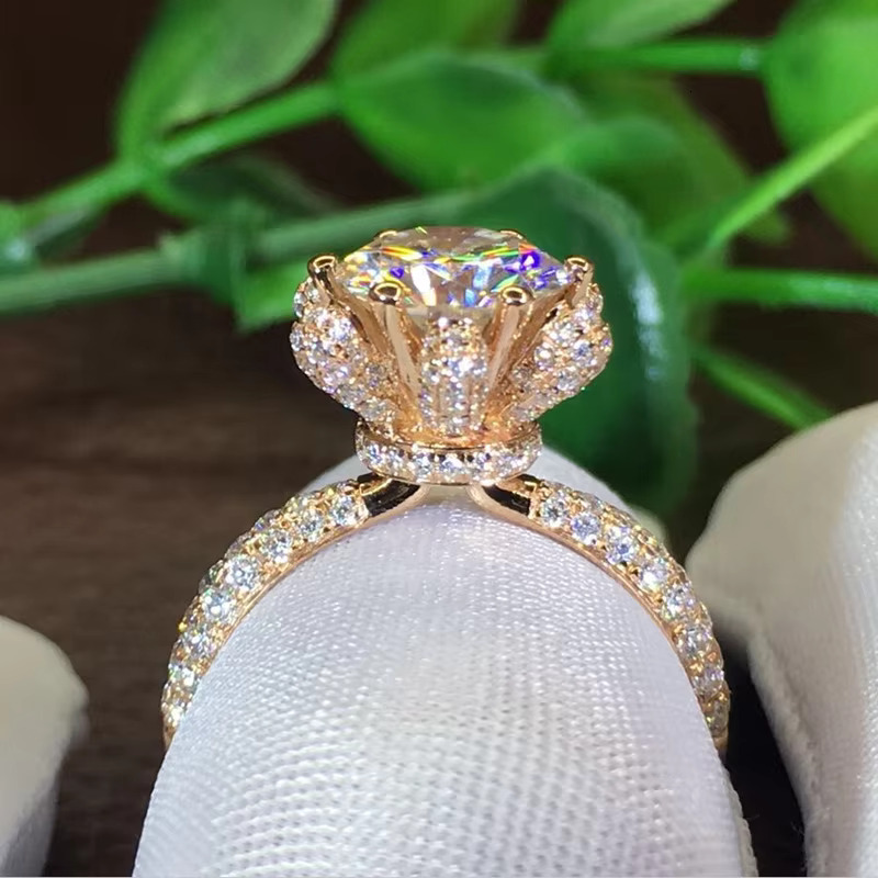 Custom Jewelry Forever love Engagement Ring 18k White Gold Moissanite Diamond Ring