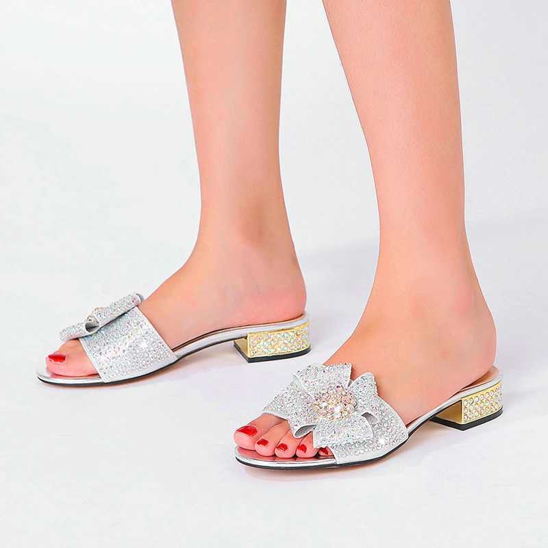 New Ladies Rhine Cluh Flat Heel Diamond ring Shoes and Bag suit Rhine Flat plus size Ste Slippers Size 34-44 Y250306
