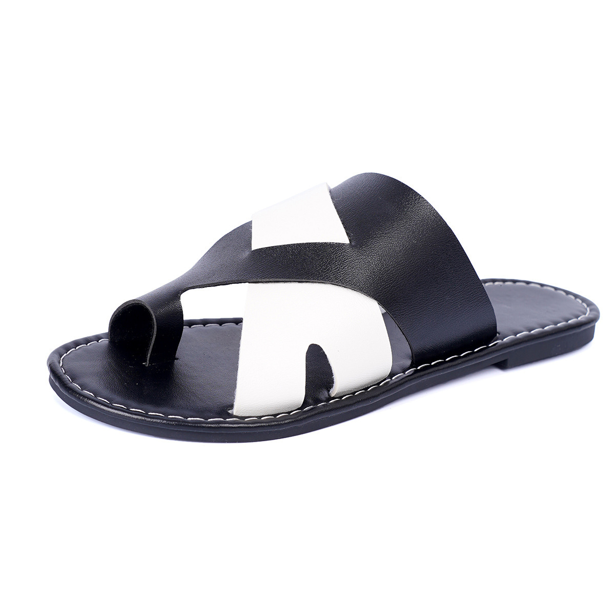 Large set with flat bottomed sandals summer 2025, round toe for women wearing beach shoes #ddmykukumalu