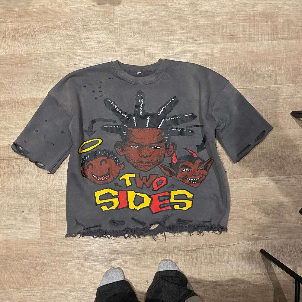 2025 Summer New American Hip Hop Unisex Personalized Piercing Fashion Trend Ins Loose Top T-shirt
