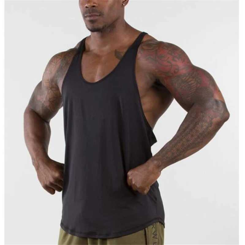 Muscleguys Gyms Singlets Mens Blank Tank Tops 100% Cotton Sleeveless ShirtBodybuilding Vest and Fitness Stringer Casual ClothesT250318