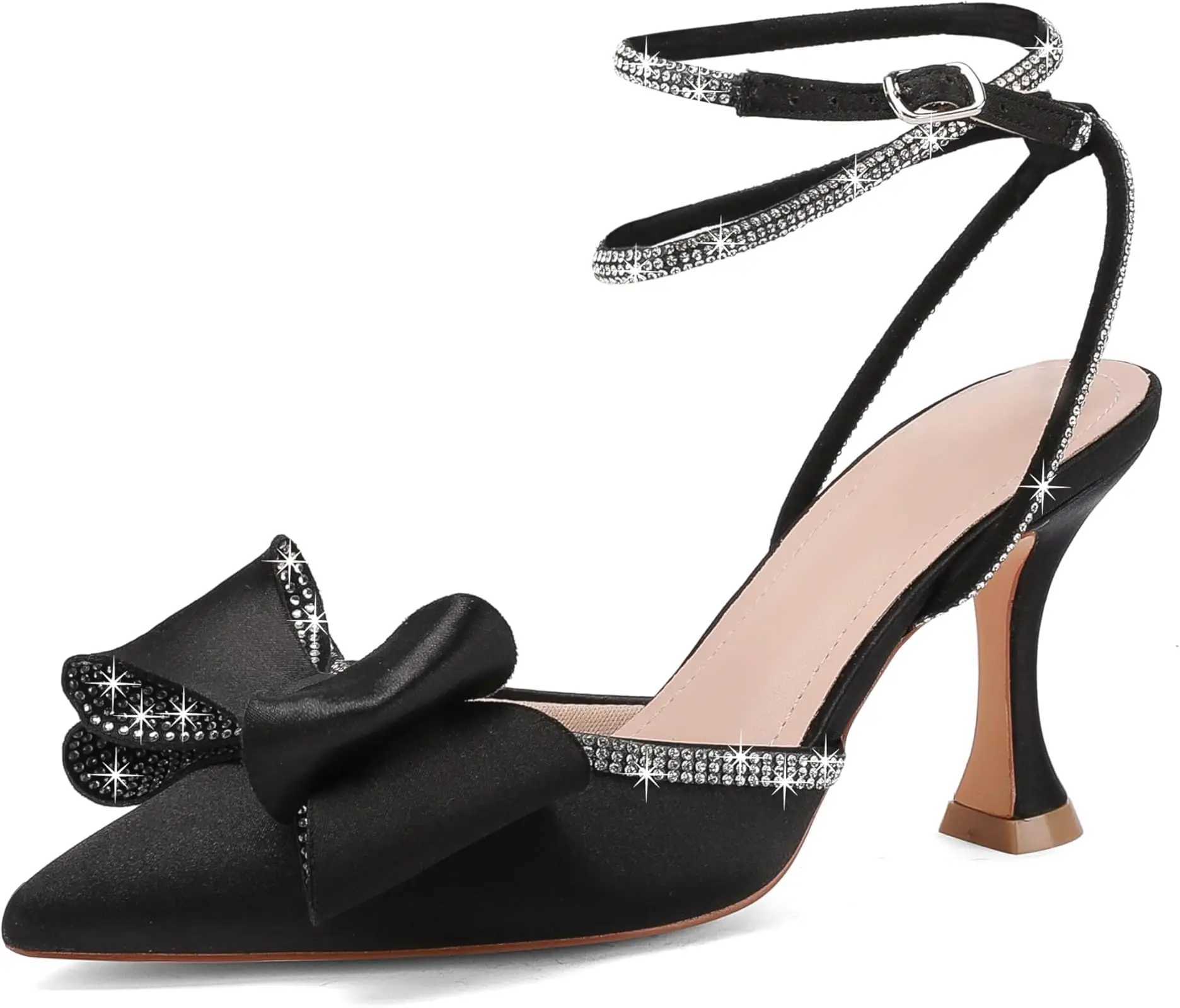 Black h pointed toe rhine slingback. Sexy high h reliable and elegant shoes. Y250306