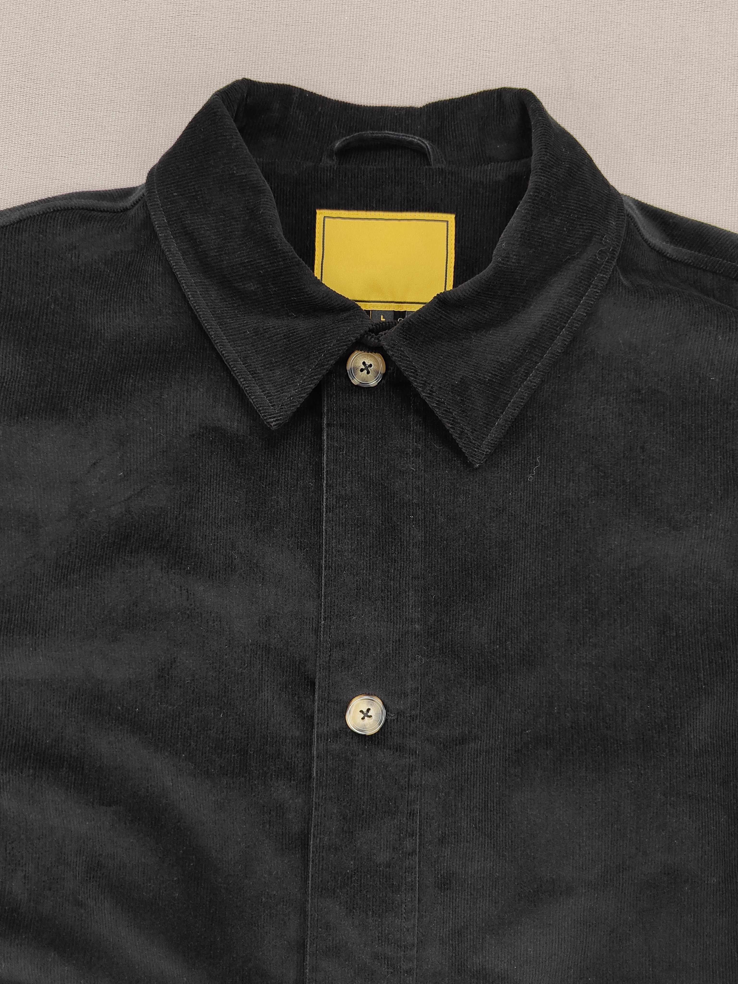 Men's Black Corduroy Jacket Spring Autumn Jacket with Internal drop pocket