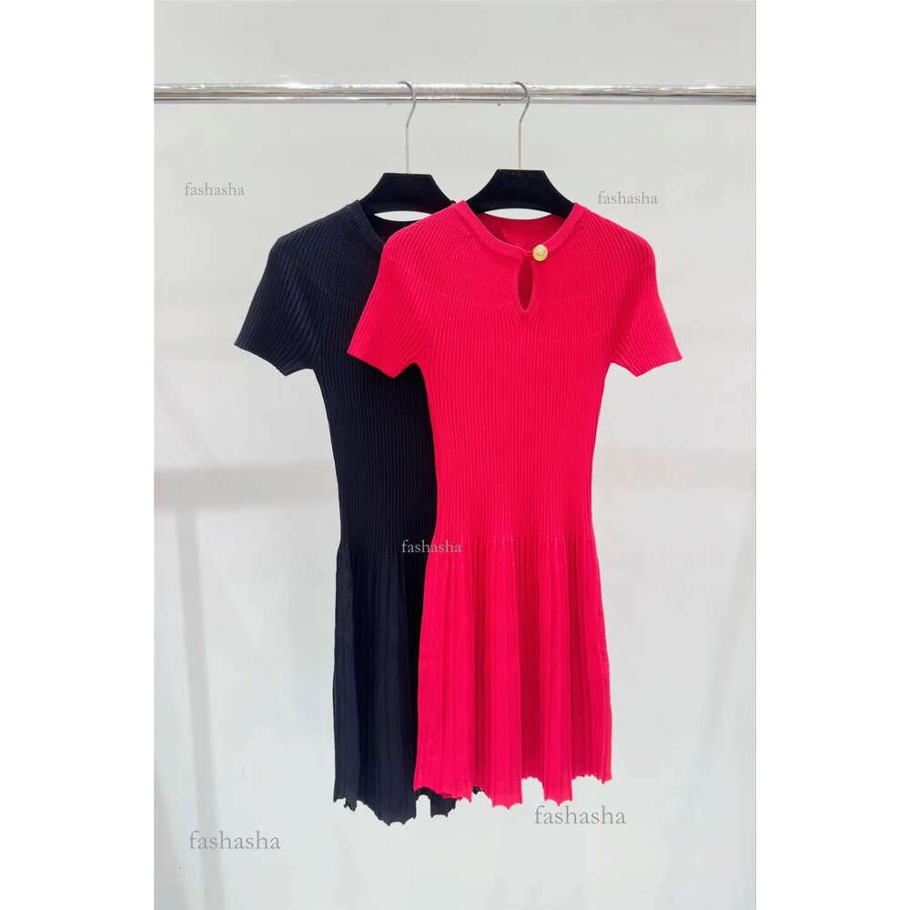 416 XL 2024 Milan Runway Dress Spring Summer Short Sleeve Crew Neck Womens Dress Fashion High Qualit