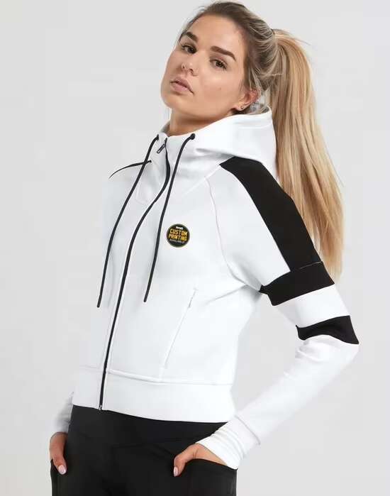 Eent Quality 100% Cotton Women's Hoodies & Sweatshirts Zip Up
