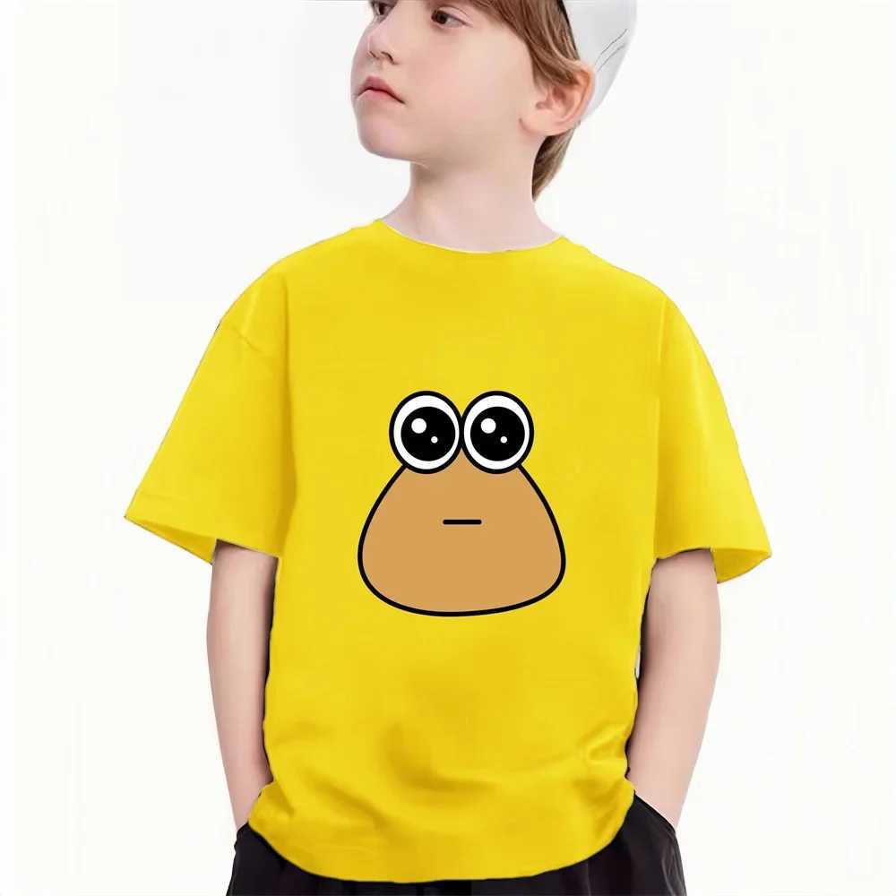 Children TShirt Affordable Soft Cute Fashion for Kids POU Cartoon Print Casual Fit Versatile Gift for Boy Girl Korean Style TeeT250306