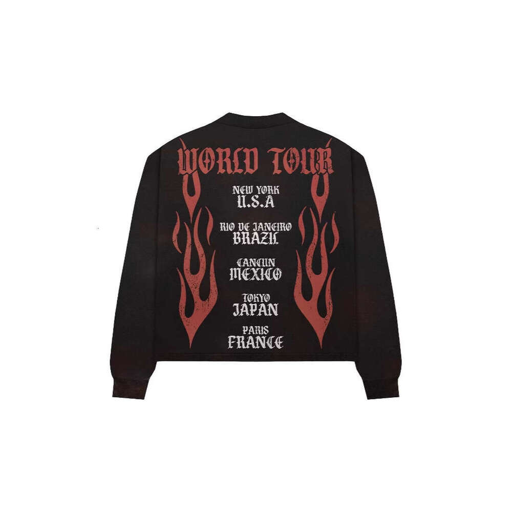High quality loose high street trendy casual unisex high-end printed round neck pullover sweater sweatshirt gift for man