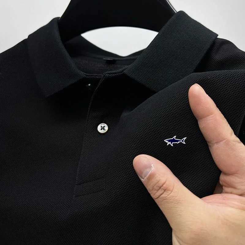 Embroidered mens classic short sleeved T-shirt casual top high-quality polo shirt polo shirt X250306