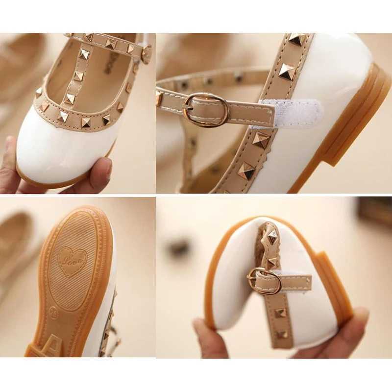 children casual shoes girls spring autumn leather shoes fashion Rivet princess baby shoes Kids girls sandalsT250306