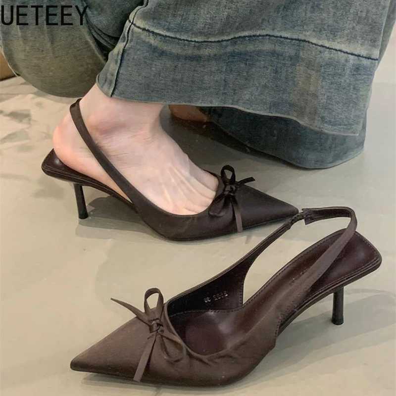 Summer Slip High Heel Womens Sandals Five-knot Singbacks Pumps Stripper Party Fem Sandals Y250306
