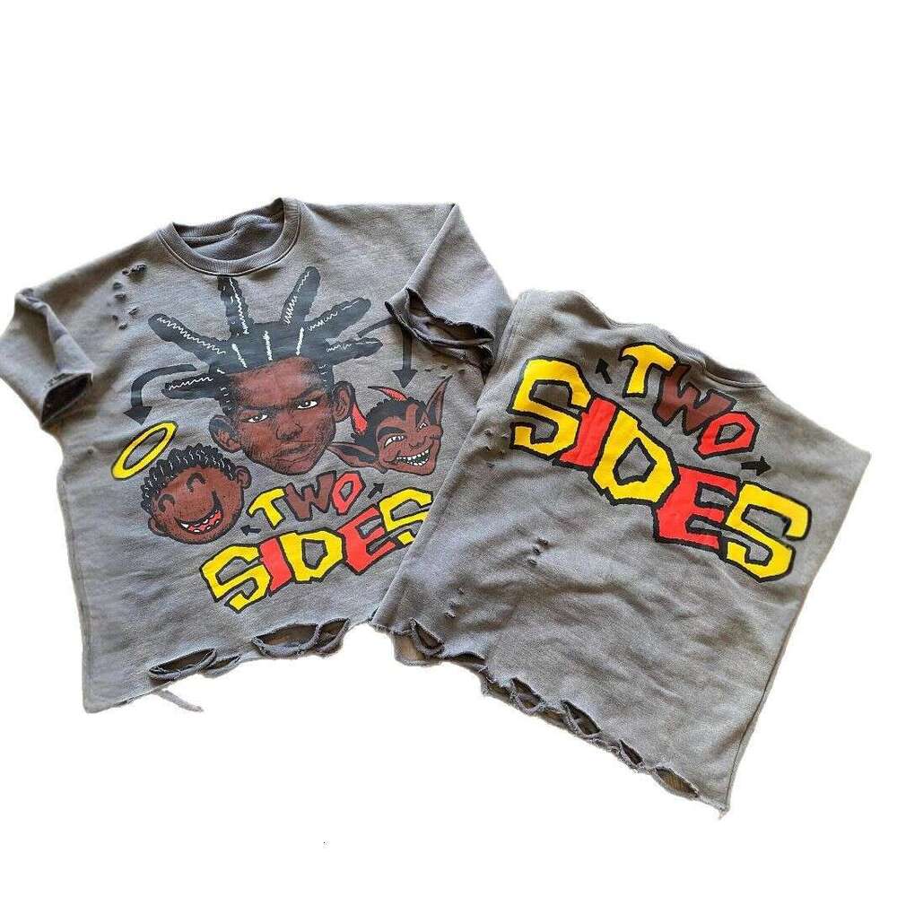 2025 Summer New American Hip Hop Unisex Personalized Piercing Fashion Trend Ins Loose Top T-shirt