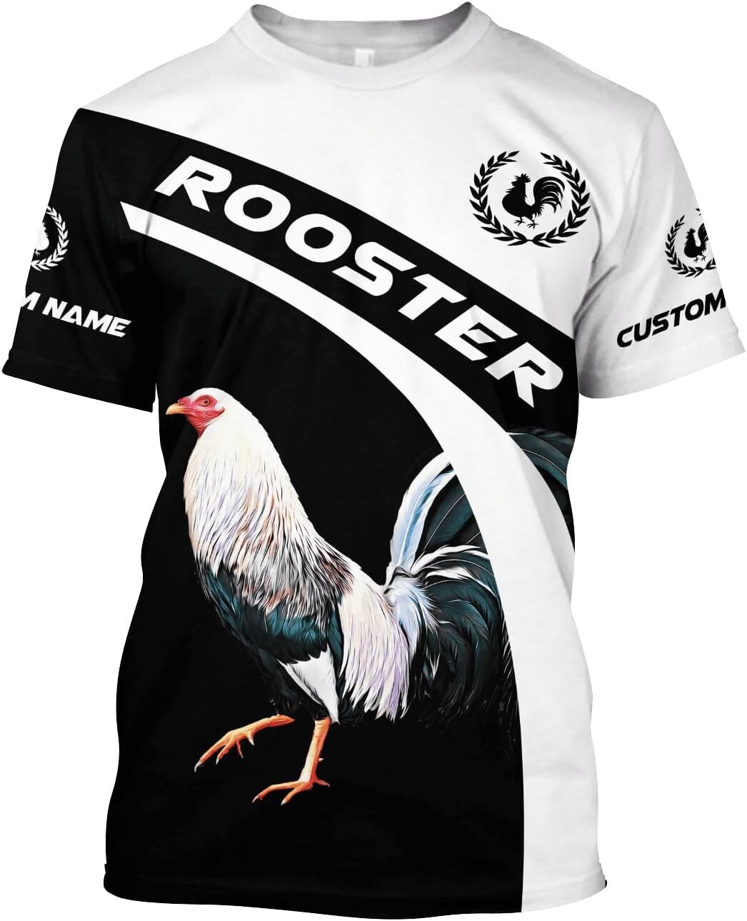 Mens T shirt Personalized 3D Rooster Name Lover T-Shirt for Men, Custom Rooster Shirt for Women, Rooster Gift for Unisex tee Casual tops summer clothe