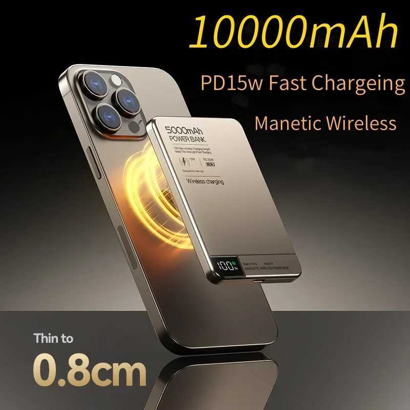 New Arrival Ultra Thin 10000mAh Magnetic Wireless Charger Power Bank PD15W Portable Powerbank For Phone T250306
