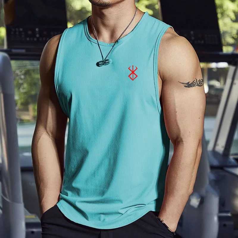 Simple Solid Color Style Tank Tops For Men Fashion Breathable Quick Dry Sleeveless Shirt Gym T-shirt Man Summer Run Fitness VestT250318