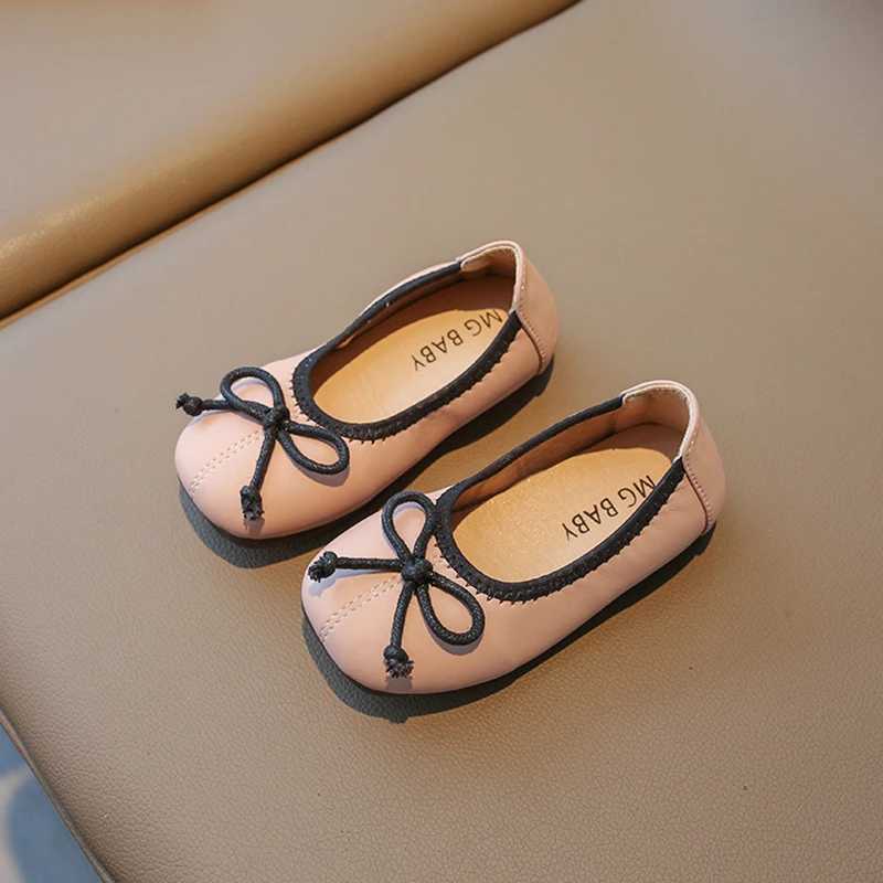 Children Mary Janes Slip-on Bowknot Pu Leather Kids Flat Shoes Shallow Three Colors Light Non-slip Autumn Girls Shoe 21-35T250306