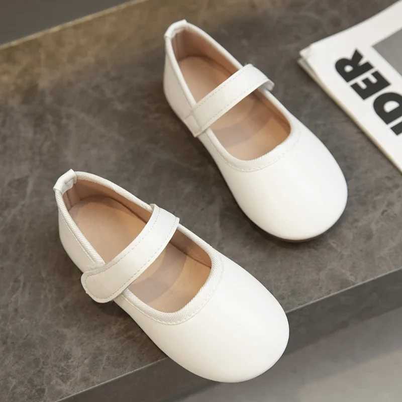 Little Girls Mary Janes Soft Leather Plain Design Autumn Children Princess Shoes Light Round Toe Daily 21-30 Toddler Kids FlatsT250306