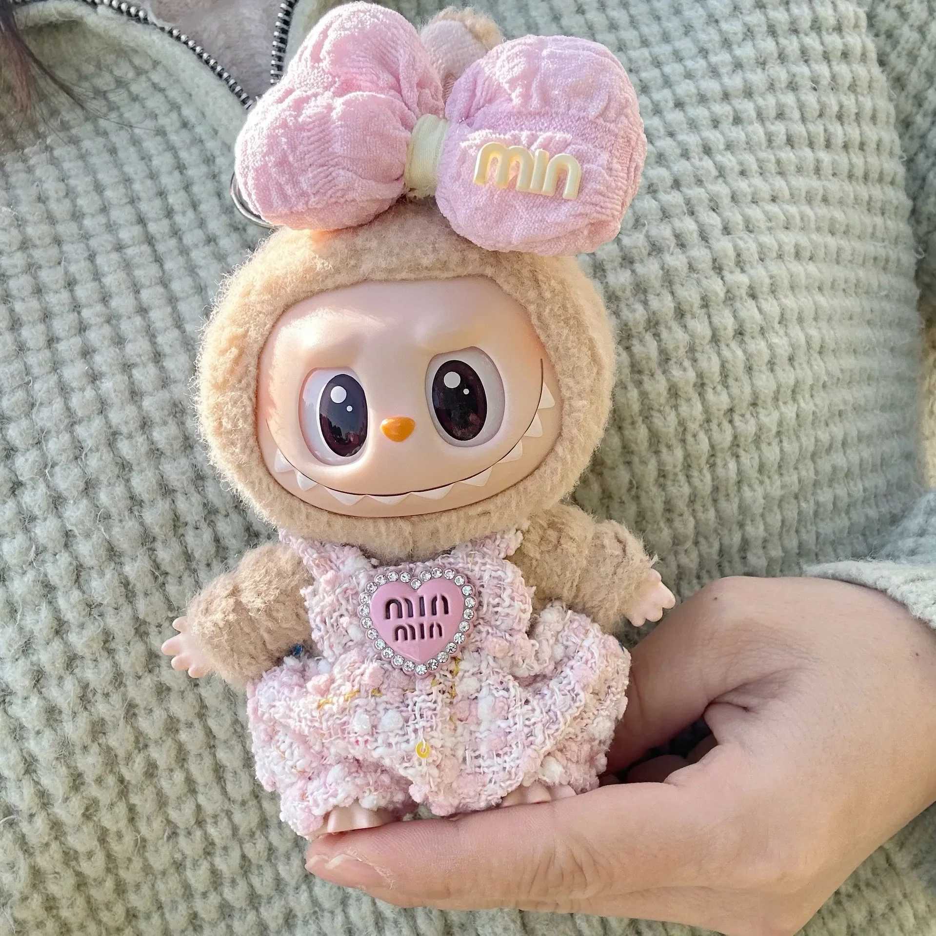Cute Labubu Doll Clothes Outfit Accessories Classic Dress Set for 17CM V2 Mini Dolls Clothing Girl Kid Gift Labubu RopaT250306