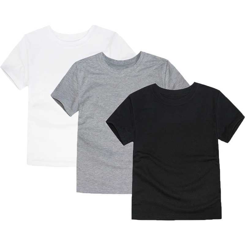 Classic T-shirts for Boys Girls Cotton White Black Tees Baby Toddler Short Sleeve T-shirt Childrens Clothing Kids 2 to 14 Years T250603