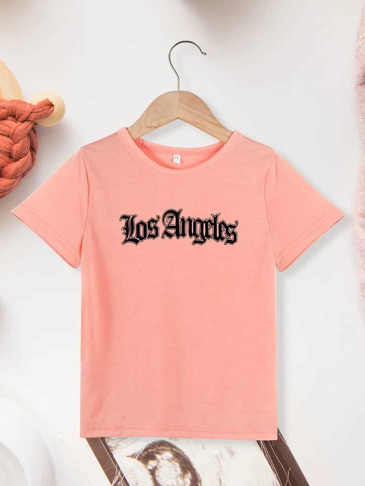 New Top Clothes Child Cool Fashion High Quality Girls Boys T-Shirts Los Angeles Printing Kids T-Shirts New StyleT250306
