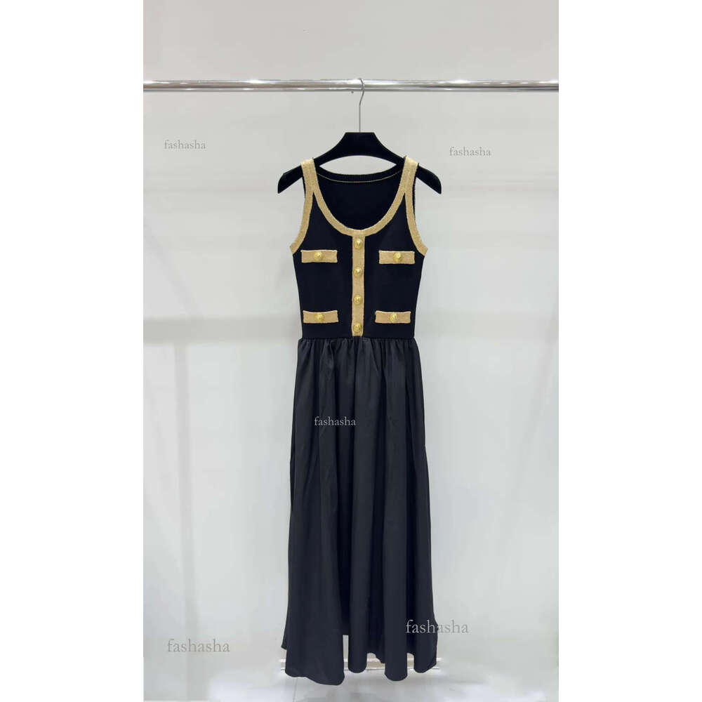 615 2024 Runway Summer Brand Same Style Sweater Sleeveless White Black Fashion Clothes High Quality Womens