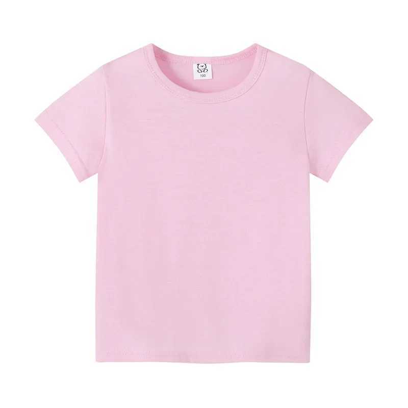 2-12Years Summer childrens short sleeve T-shirt cotton baby clothes boys girls blank Infant T-shirt Kids shirt solid tees topsT250306