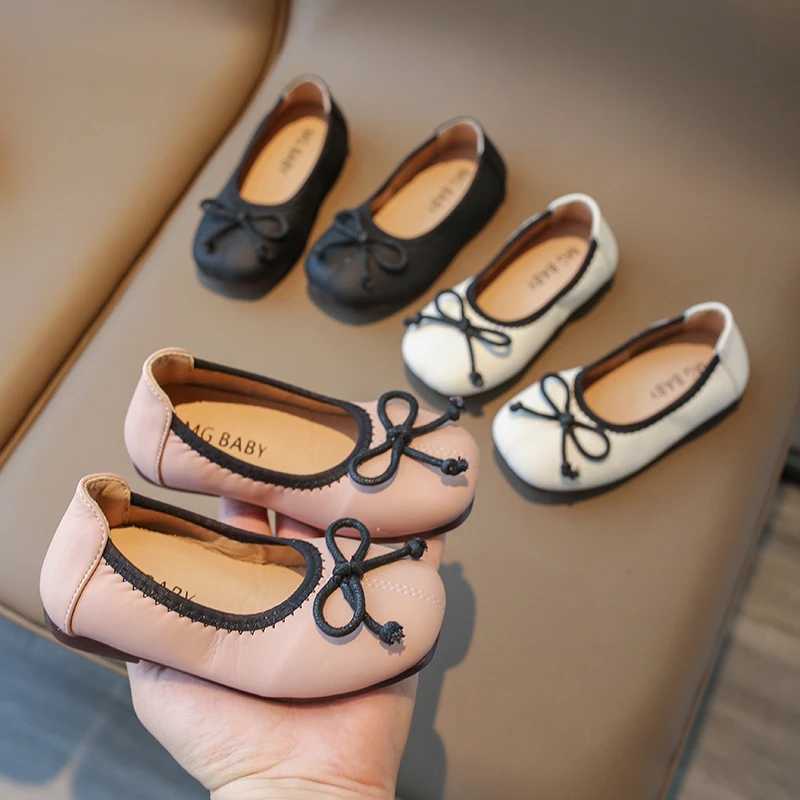 Children Mary Janes Slip-on Bowknot Pu Leather Kids Flat Shoes Shallow Three Colors Light Non-slip Autumn Girls Shoe 21-35T250306