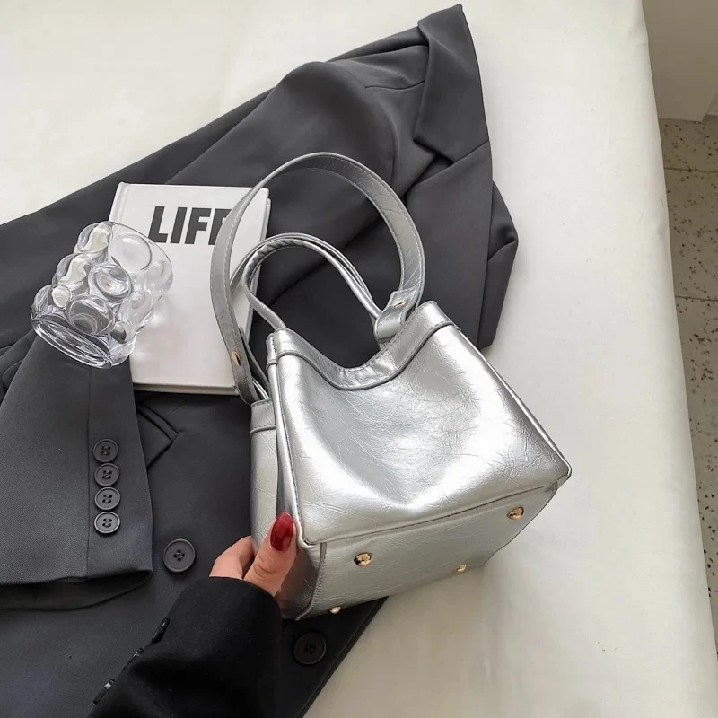 Advanced Silver Crossbody Bags For Women Fashion Handbags Leather Shoulder Bag Tote Bag 250306