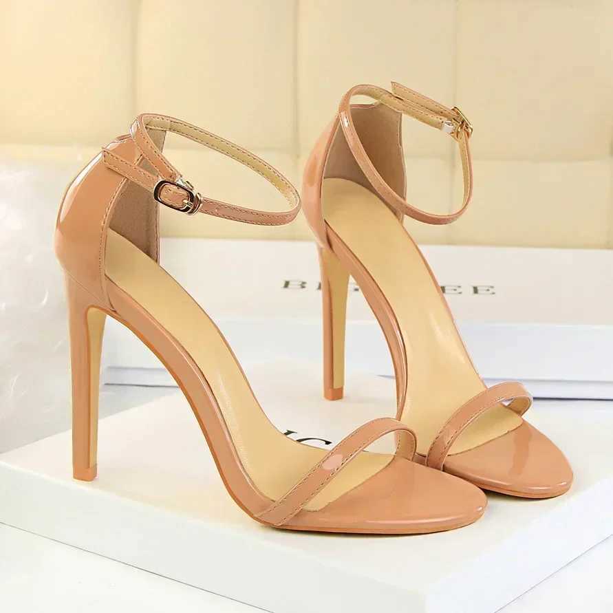 Womens 8cm 11cm High H Open Toe Beach Party Dress Sandals Lady Classic Fetish Gladiator Strap Stiletto Mid Low H Sandles Y250306