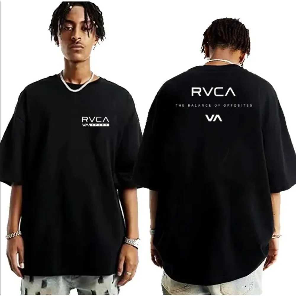 Summer Cotton T-shirt Oversized Loose Short-sleeved Fashion Design Brand RVCA T-shirt Mens and Womens Top Streetwear X250306