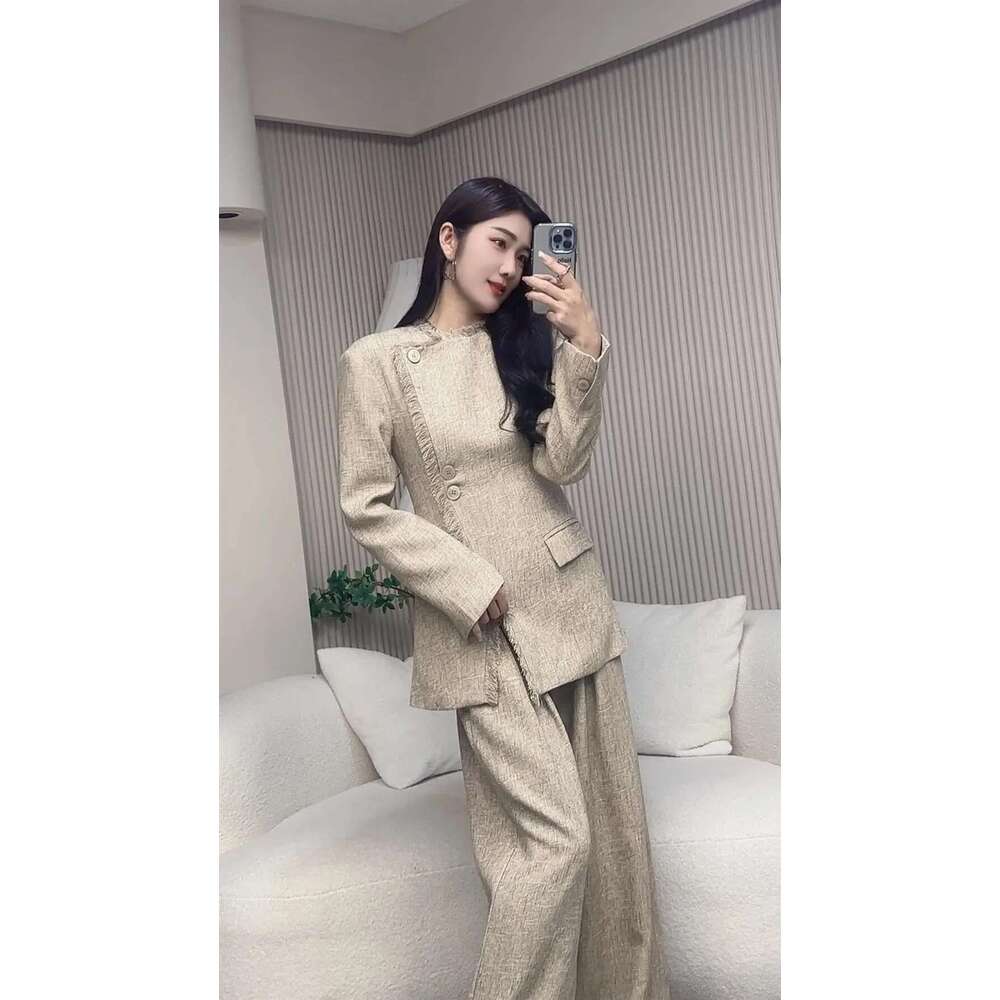 2025 New Women Spring And Autumn Two Pieces Design Jacket With Casual Fringes + Pants Set