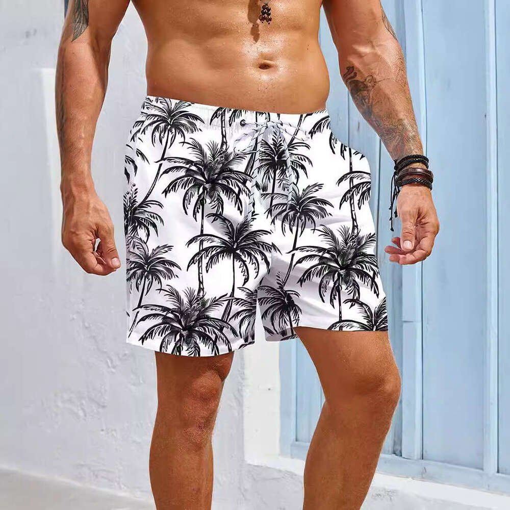 Men's Coconut Tree Hip Hop Style Pants Quick Drying Water Dripping Hawaii Beach 2025 New Casual Versatile Fashion Clothing