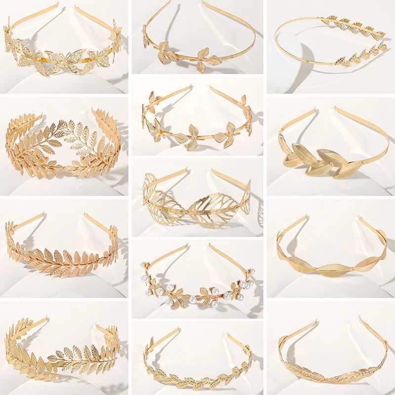 New Golden Leaf Crown Headpiece Goddess Greek Jewelry Bridal Wedding Hair Accessories X250306