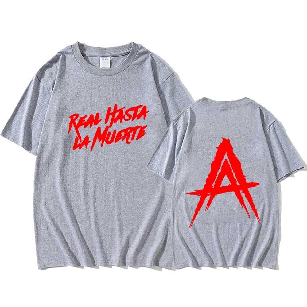 Hip Hop Streetwear Anuel AA Real Hasta la Muerte Mens Graphic T-shirt Womens Fashion Rap Singer T-shirt Loose Cotton T-shirt X250306