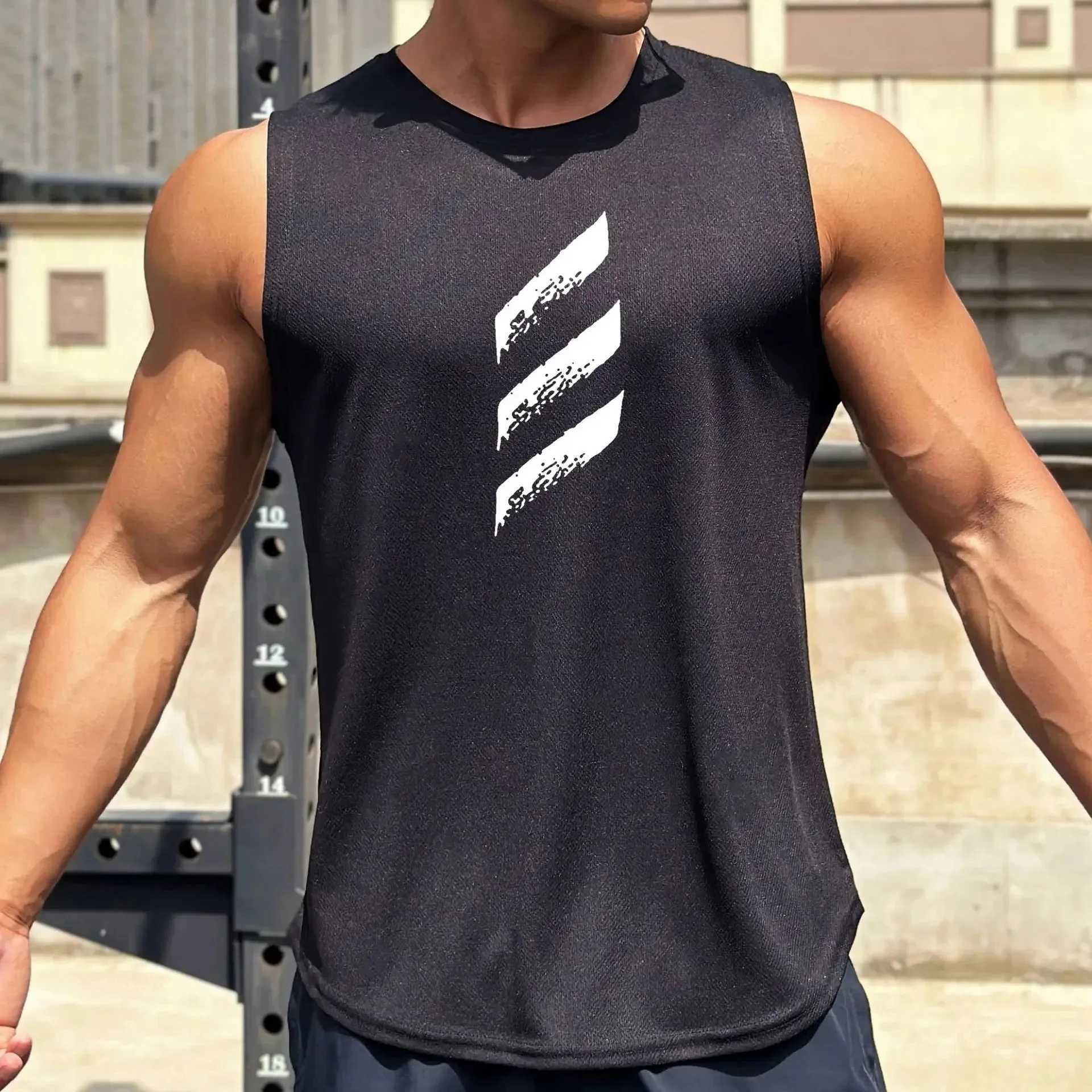 Summer Sports Undershirt Mens Sleeveless T-shirt Fast Dry Breathable Loose Undershirt Basketball Running Training FitnessT250318