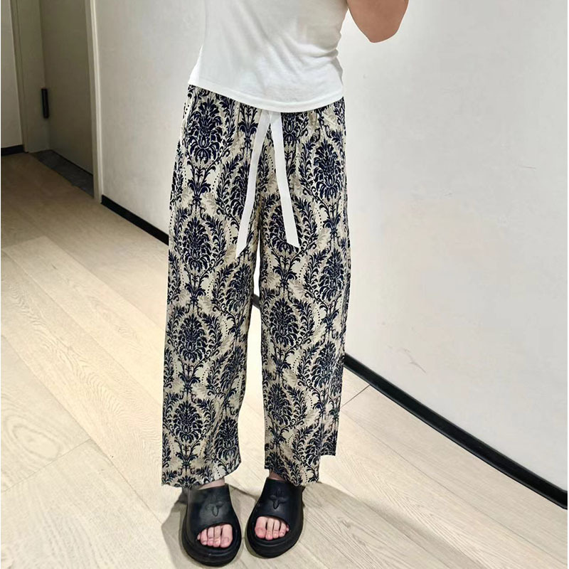 Casual Wide Leg Pants for Women - Soft Cotton Silk Fabric for Home Use and Outdoor Fashion